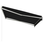 10' x 8' Retractable Electric Awning with Remote & Manual Control, UV Protection, Black