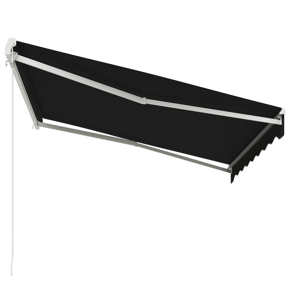 10' x 8' Retractable Electric Awning with Remote & Manual Control, UV Protection, Black