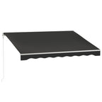 10' x 8' Retractable Electric Awning with Remote & Manual Control, UV Protection, Black
