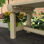Semicircular Wooden Outdoor Bench, Wrap-Around Tree Seat for Yard, Patio, Natural