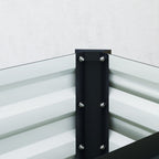 8' x 1.3' x 1.5' Galvanized Raised Garden Bed with Open Bottom, Dark Grey