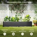8' x 1.3' x 1.5' Galvanized Raised Garden Bed with Open Bottom, Dark Grey