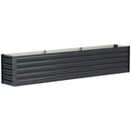 8' x 1.3' x 1.5' Galvanized Raised Garden Bed with Open Bottom, Dark Grey