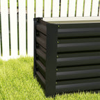 8' x 1.3' x 1.5' Galvanized Raised Garden Bed with Open Bottom, Dark Grey