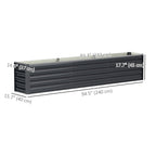 8' x 1.3' x 1.5' Galvanized Raised Garden Bed with Open Bottom, Dark Grey