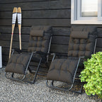 Reclining Zero Gravity Chair Set of 2, Folding Garden Chairs Set w/ Cushion, Black