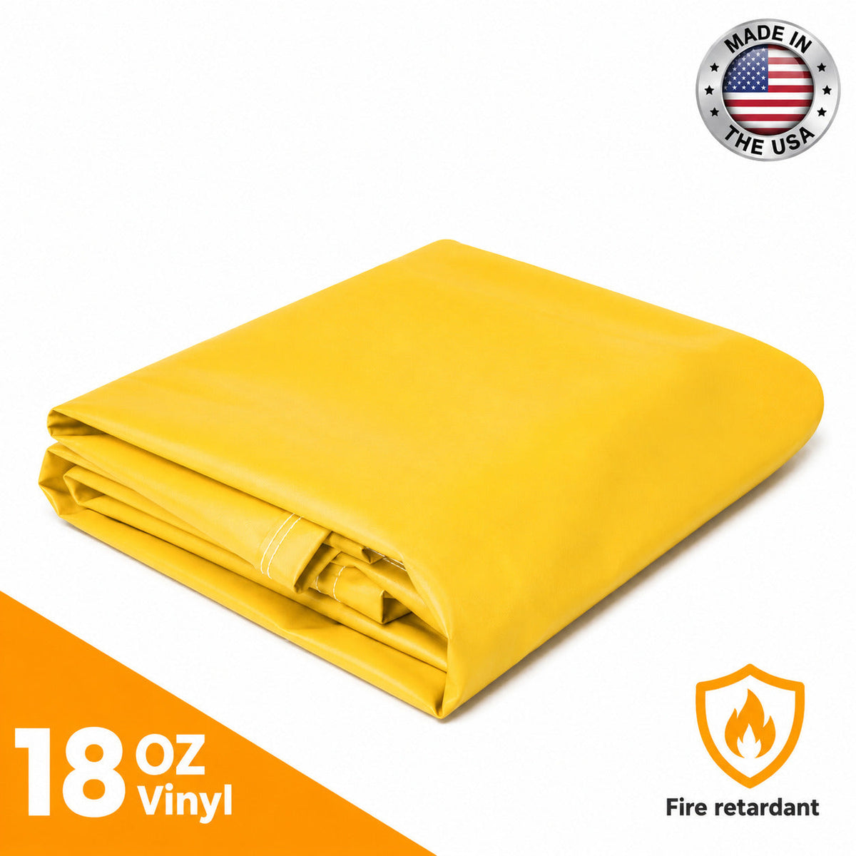 18 oz. Flame Retardant Vinyl Tarp - Yellow - 12' x 16'