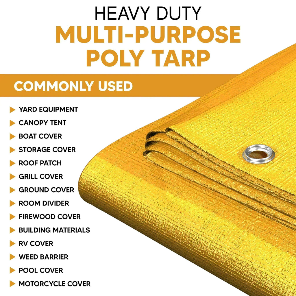 Yellow Poly Tarp 10' x 10' - Case of 10