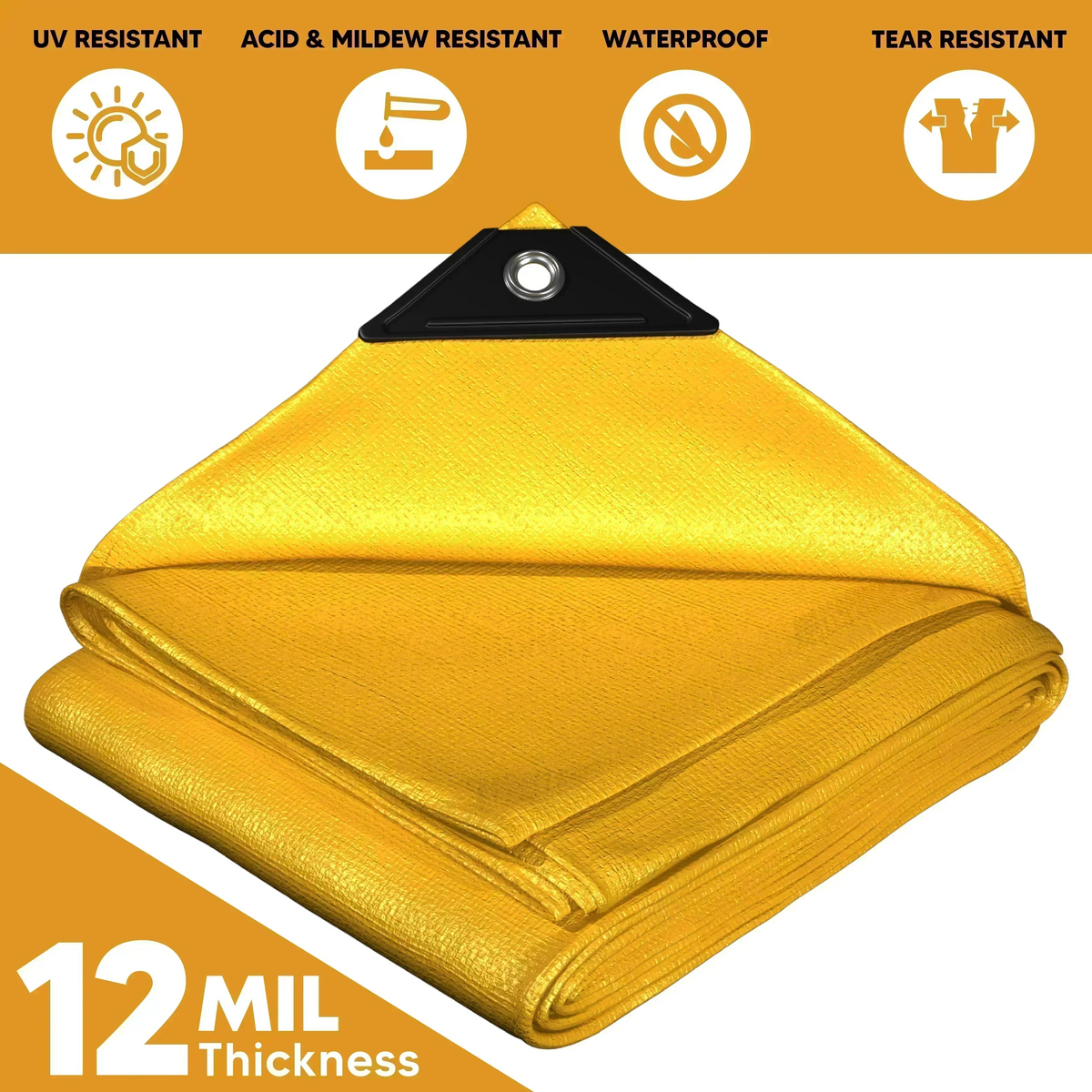 Yellow Poly Tarp 16' x 20' - Case of 3