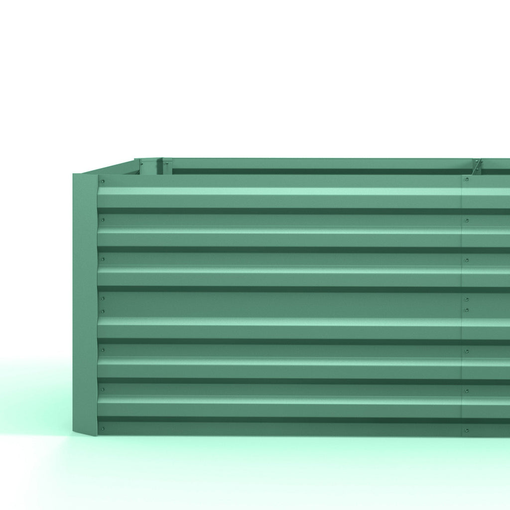 Galvanized Raised Garden Bed Kit with Reinforcing Bars, Large and Tall Metal Planter Box for Vegetables, Flowers and Herbs, 6' x 3' x 2', Light Green