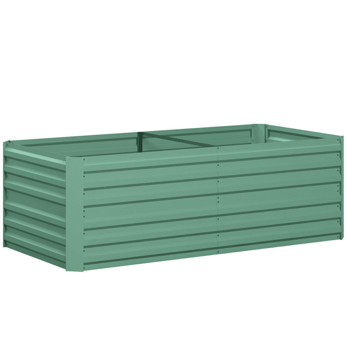 Galvanized Raised Garden Bed Kit with Reinforcing Bars, Large and Tall Metal Planter Box for Vegetables, Flowers and Herbs, 6' x 3' x 2', Light Green