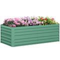 Galvanized Raised Garden Bed Kit with Reinforcing Bars, Large and Tall Metal Planter Box for Vegetables, Flowers and Herbs, 6' x 3' x 2', Light Green