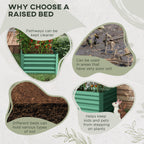 Galvanized Raised Garden Bed Kit with Reinforcing Bars, Large and Tall Metal Planter Box for Vegetables, Flowers and Herbs, 6' x 3' x 2', Light Green