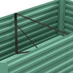 Galvanized Raised Garden Bed Kit with Reinforcing Bars, Large and Tall Metal Planter Box for Vegetables, Flowers and Herbs, 6' x 3' x 2', Light Green