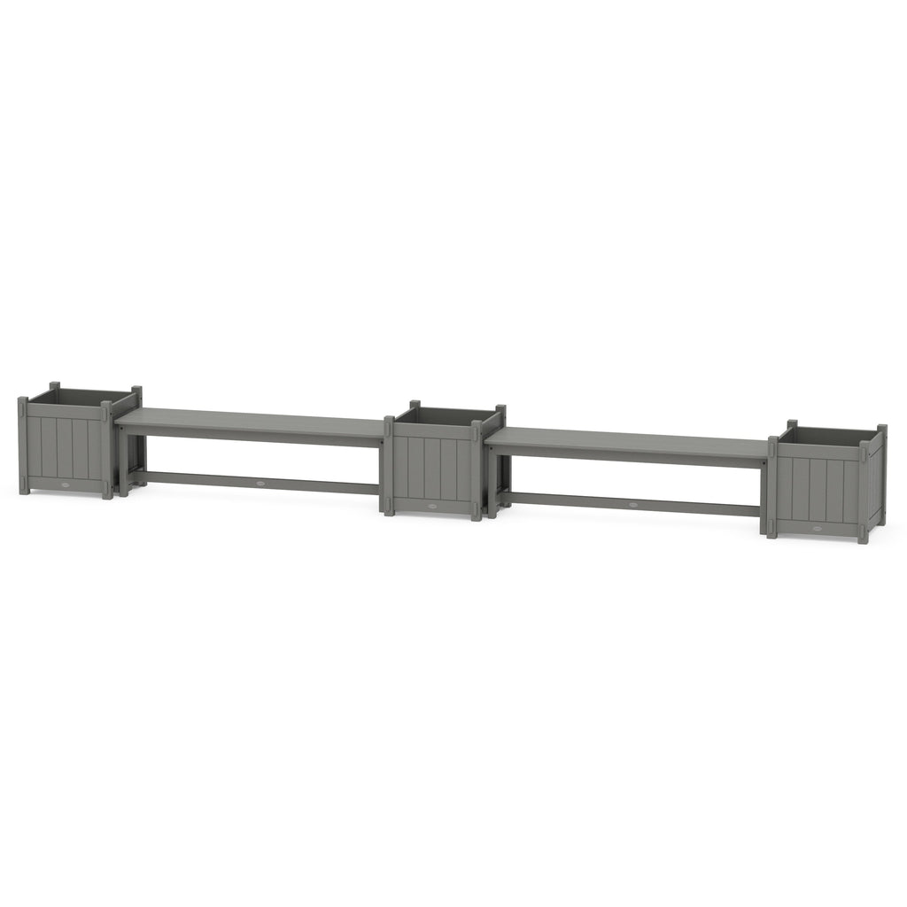 60" Vineyard Straight Double Planter Bench Set - Large
