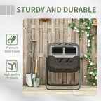 160L Tumbling Compost Bin Outdoor Dual Chamber 360¡ã Rotating Composter, Garden Compost Bin w/ Sliding Doors & Solid Steel Frame, Black