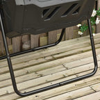 160L Tumbling Compost Bin Outdoor Dual Chamber 360¡ã Rotating Composter, Garden Compost Bin w/ Sliding Doors & Solid Steel Frame, Black