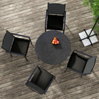 4 Piece Outdoor Seat Cushions with Ties, Water Repellent Chairs Seat Pads, Black