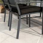 4 Piece Outdoor Seat Cushions with Ties, Water Repellent Chairs Seat Pads, Black