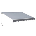 2.5 x 2m Manual Retractable Awning Canopy with Winding Handle for Garden, Patio, Grey