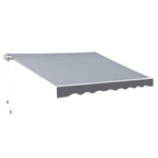2.5 x 2m Manual Retractable Awning Canopy with Winding Handle for Garden, Patio, Grey