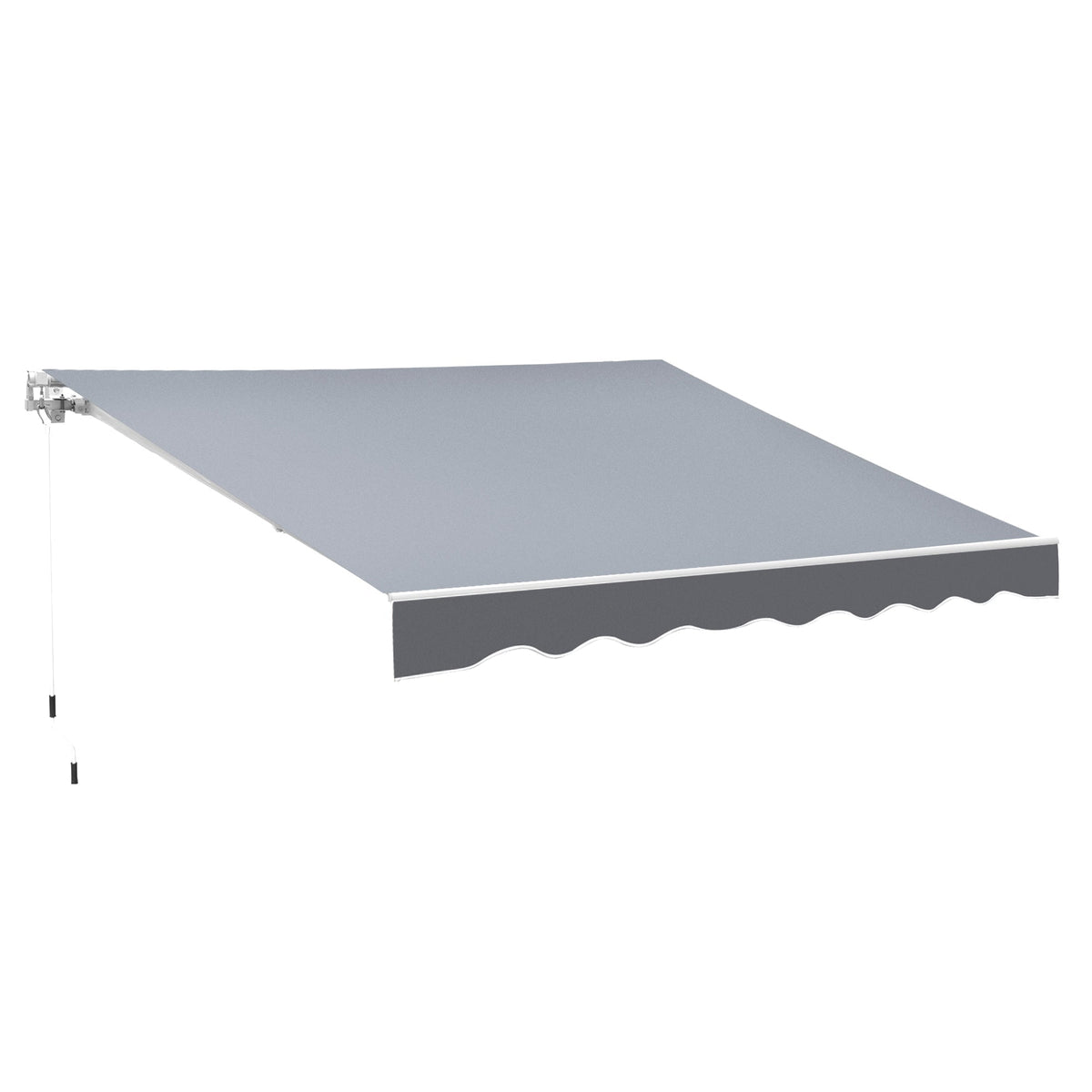 2.5 x 2m Manual Retractable Awning Canopy with Winding Handle for Garden, Patio, Grey