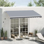 2.5 x 2m Manual Retractable Awning Canopy with Winding Handle for Garden, Patio, Grey