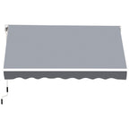 2.5 x 2m Manual Retractable Awning Canopy with Winding Handle for Garden, Patio, Grey