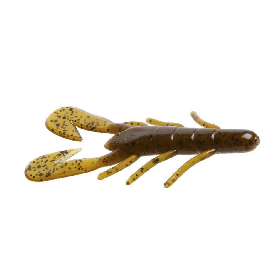 Zoom Magnum Ultra-Vibe Speed Craw fishing lure in green pumpkin color with detailed claws and legs designed for attracting muskies and other freshwater game fish.